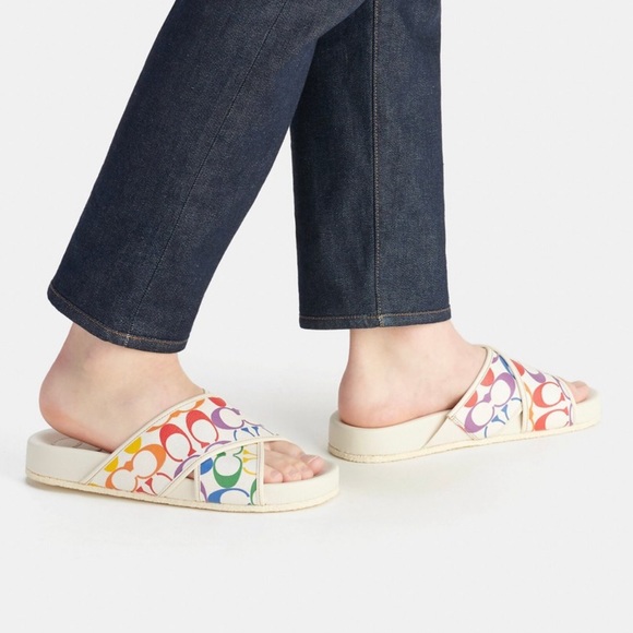 Coach Rainbow Signature Crossover Sandal CI899 New In Box limited edition - Picture 4 of 9